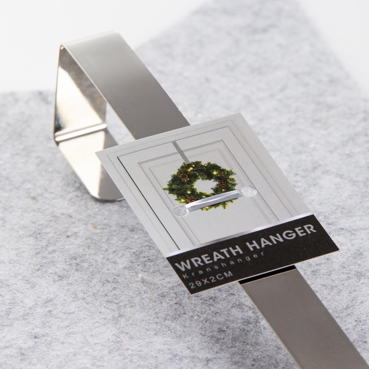 Christmas Decoration kerstkrans deurhanger - zilver - 29,5 cm - metaal - krans ophangen - haak – foto 4