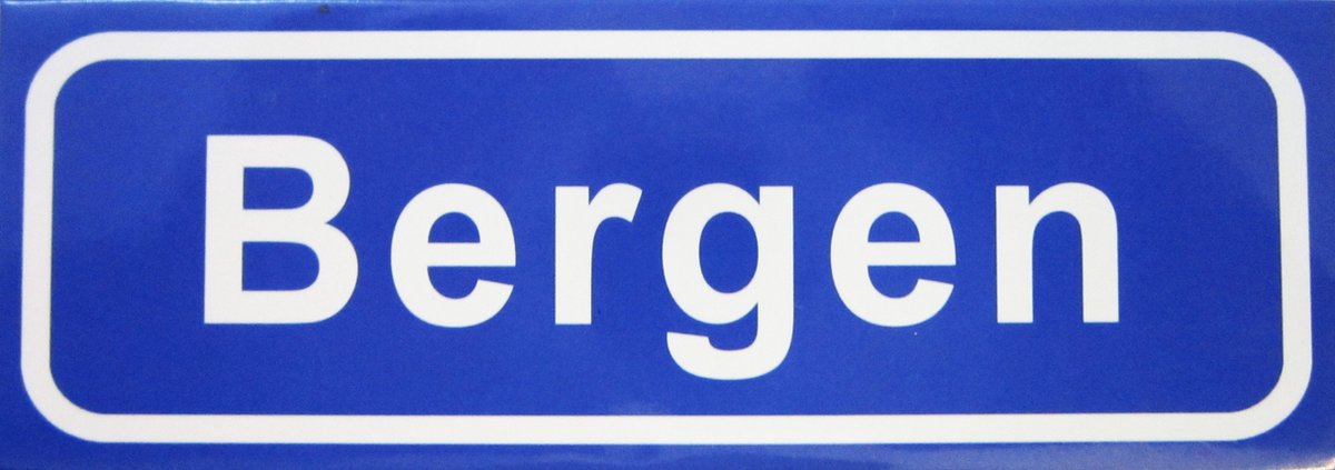 Koelkast magneet plaatsnaambord Bergen.