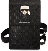 Karl Lagerfeld Universal phone pouch - Monogram - Zwart