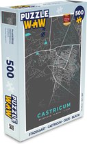 Puzzel Stadskaart - Castricum - Grijs - Blauw - Legpuzzel - Puzzel 500 stukjes - Plattegrond