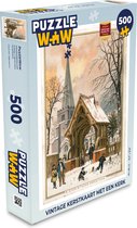 Puzzel Kerst - Winter - Retro - Legpuzzel - Puzzel 500 stukjes - Kerst - Cadeau - Kerstcadeau voor mannen, vrouwen en kinderen