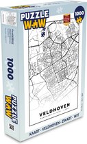 Puzzel Kaart - Veldhoven - Zwart - Wit - Legpuzzel - Puzzel 1000 stukjes volwassenen