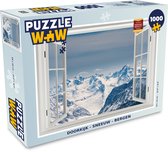Puzzel Doorkijk - Sneeuw - Bergen - Legpuzzel - Puzzel 1000 stukjes volwassenen
