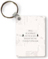 Sleutelhanger - Quotes - Spreuken - Families are like branches on a tree - Familie - Uitdeelcadeautjes - Plastic