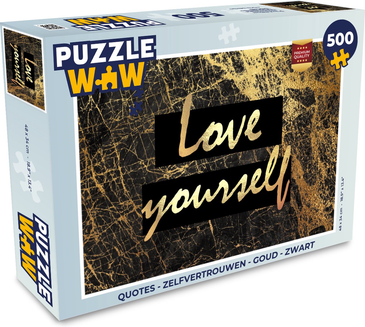 Puzzel Quotes - Zelfvertrouwen - Goud - Zwart - Legpuzzel - Puzzel 500 stukjes