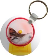 Sleutelhanger - Hamsters in een wiel - Plastic - Rond - Uitdeelcadeautjes