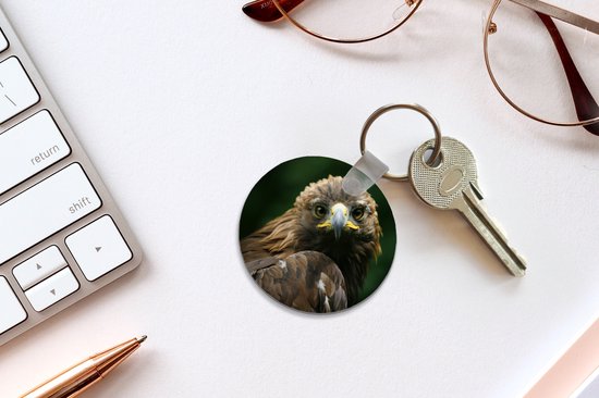 Porte-clés - Aigle - Marron - Oiseau de proie - Plastique - Rond