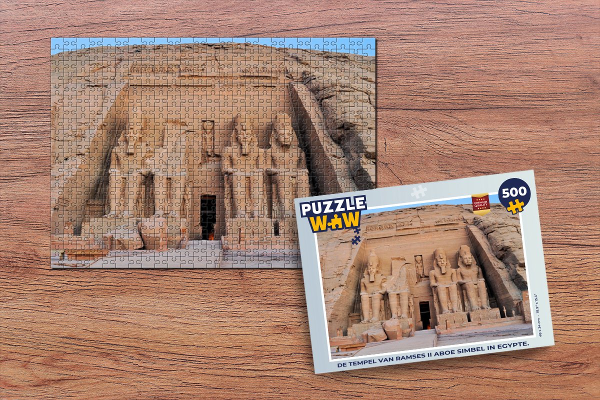 Puzzel De tempel van Ramses II Aboe Simbel in Egypte. - Legpuzzel - Puzzel 500 stukjes - PuzzleWow