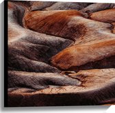 WallClassics - Canvas  - Bruin Kloof - 60x60 cm Foto op Canvas Schilderij (Wanddecoratie op Canvas)