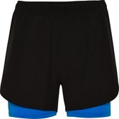 Zwart / Kobalt Blauw dames korte sportbroek en elastische band model Lanus maat XL
