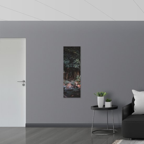 WallClassics - Panneau de mousse PVC - Forêt vert foncé - 40x120 cm Photo sur panneau de mousse PVC