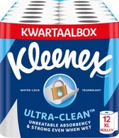 Papier essuie- Kleenex - Rouleau essuie-tout Ultra Clean - 12 rouleaux Maxi XL - Pack économique