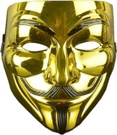 TECQX Anonymous Masker - Goud - Vendetta - Guy Fawkes - Mask - Leuk voor Halloween - Verkleedpartijtje - 2 Stuks