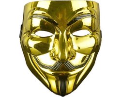 TECQX Anonymous Masker - Goud - Vendetta - Guy Fawkes - Mask - Leuk voor  Halloween -... | bol