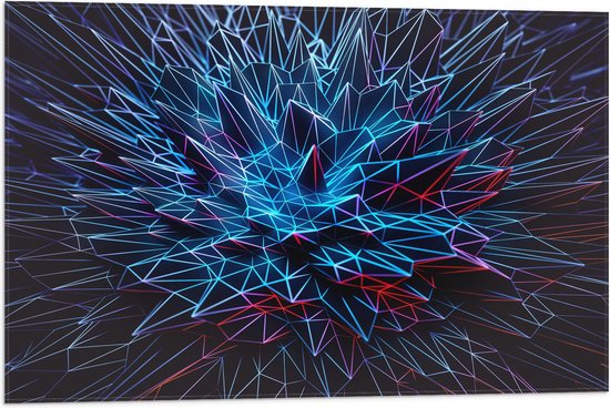 WallClassics - Vlag - Abstracte Lichtgevende Lijnen - 75x50 cm Foto op Polyester Vlag