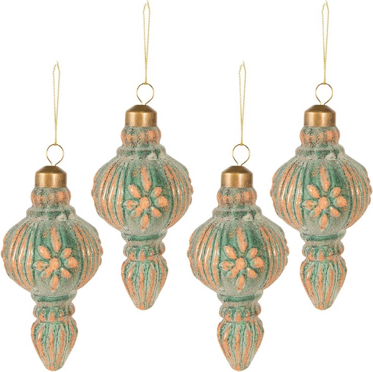 2 x set van 4 kerstballen Ø 6 cm Koperkleurig Glas Kerstboomversiering Kerstversiering Kerstdecoratie