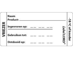 LabelLord | HACCP Stickers | Vriezer Label -18°C of kouder met 