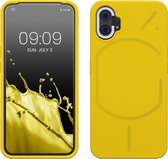 kwmobile telefoonhoesje geschikt voor Nothing Phone (1) - Hoesje met siliconen coating - Smartphone case in stralend geel