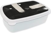 Broodtrommel Wit - Lunchbox - Brooddoos - Abstract - Pastel - Minimalisme - 18x12x6 cm - Volwassenen