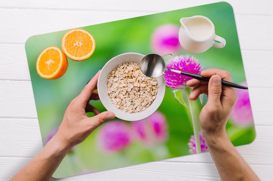 Set de Table - Napperons de Table en Plastique - Rural - Papillon - Chardon - Bloem - 45x30 cm - 6 pièces - Résistant à la Chaleur - Antidérapant - Pad - Amovible