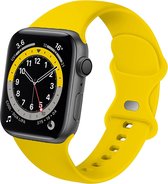 Strap-it Classic Siliconen band - Geschikt voor Apple Watch bandje - Series 1/2/3/4/5/6/7/8/9/SE/Ultra (2) - Geel - Bandje siliconen sport loop - iWatch sportbandje voor maat: 42 mm 44 mm 45 mm 49 mm