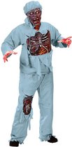 KIMU Kostuum Zombie Chirurg Blauw Dokter Pak - The Walking Dead Zombiepak Met Masker Halloween - Skelet Horror Verpleger Verpleegster Ziekenhuis Eng Geest Festival