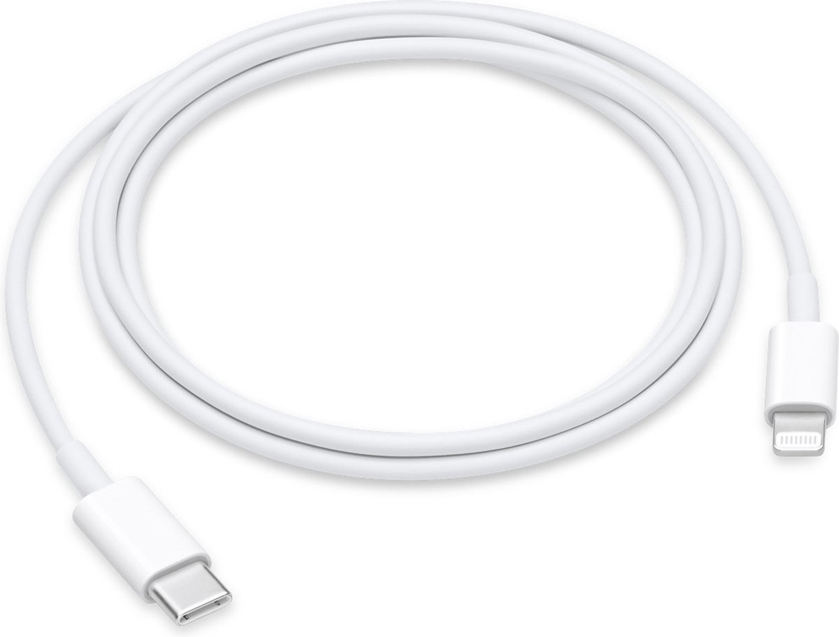 USB-C (Type-C) met Premium Kwaliteit Naar Lightning Kabel - 1m - sneller snel Laden en synchroniseren - snellader -Geschikt voor Macbook Pro / iPad Pro / iPhone 11 / 11/ 12/ 13/ 14 Pro / XS Max / XS - Wit
