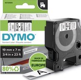 DYMO originele D1 labels | Zwarte Tekst op Wit Label | 19 mm x 7 m | Zelfklevende etiketten voor de LabelManager labelprinter | gemaakt in Europa