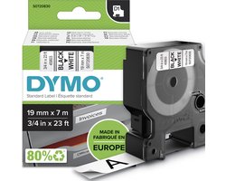 DYMO originele D1 labels | Zwarte Tekst op Wit Label | 19 mm x 7 m | Zelfklevende etiketten voor de LabelManager labelprinter | gemaakt in Europa