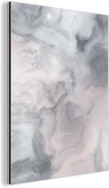 Wanddecoratie Metaal - Aluminium Schilderij Industrieel - Wolken - Abstract - Verf - 90x120 cm - Dibond - Foto op aluminium - Industriële muurdecoratie - Voor de woonkamer/slaapkamer