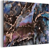 Décoration murale Métal - Peinture Aluminium Industriel - Marbre - Or - Rose - 120x90 cm - Dibond - Photo sur aluminium - Décoration murale industrielle - Pour le salon/chambre
