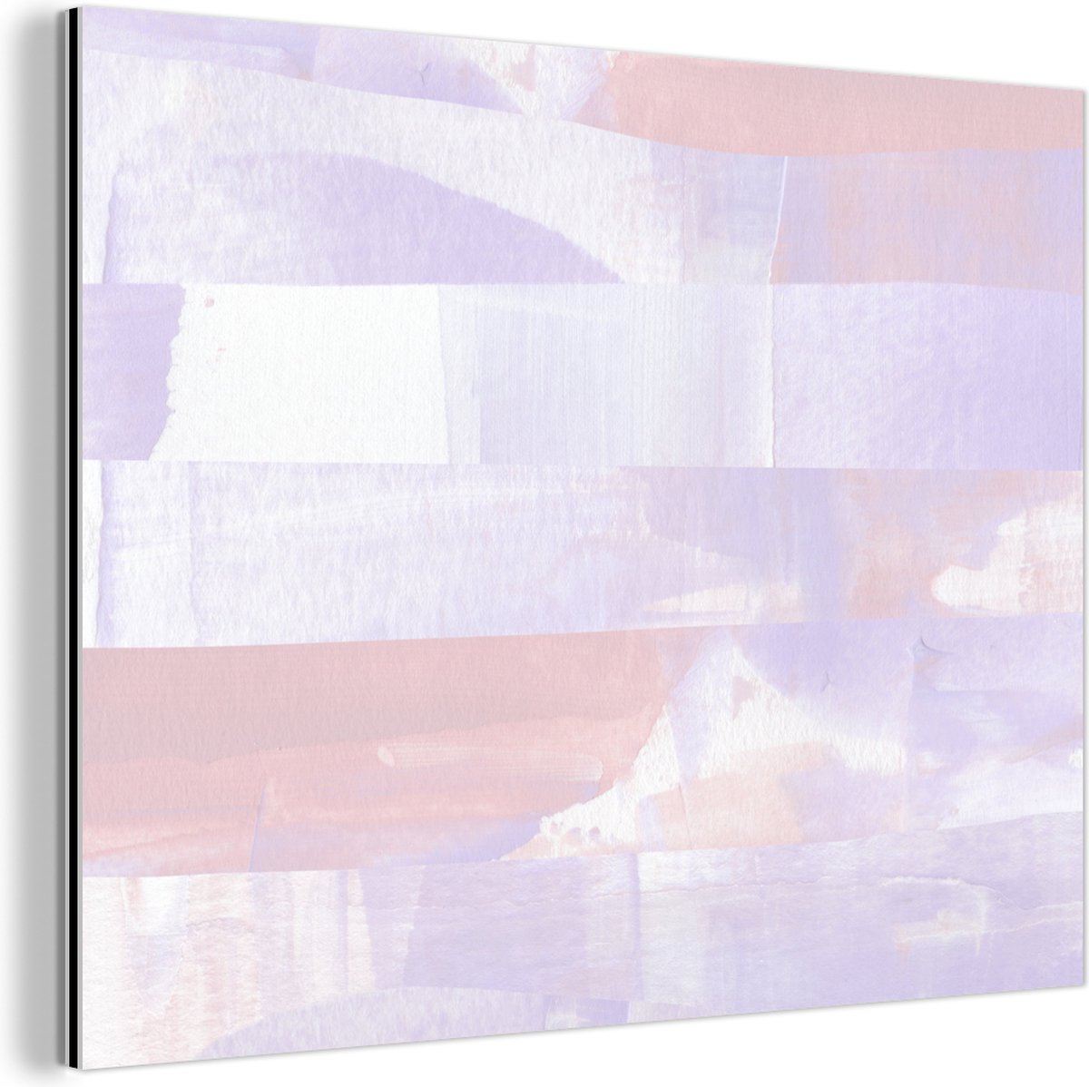 Wanddecoratie Metaal - Aluminium Schilderij Industrieel - Pastel - Verf - Design - 80x60 cm - Dibond - Foto op aluminium - Industriële muurdecoratie - Voor de woonkamer/slaapkamer