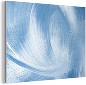 Wanddecoratie Metaal - Aluminium Schilderij Industrieel - Blauw - Acrylverf - Design - 40x30 cm - Dibond - Foto op aluminium - Industriële muurdecoratie - Voor de woonkamer/slaapkamer