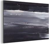 Wanddecoratie Metaal - Aluminium Schilderij Industrieel - Verf - Abstract - Zwart - 150x100 cm - Dibond - Foto op aluminium - Industriële muurdecoratie - Voor de woonkamer/slaapkamer