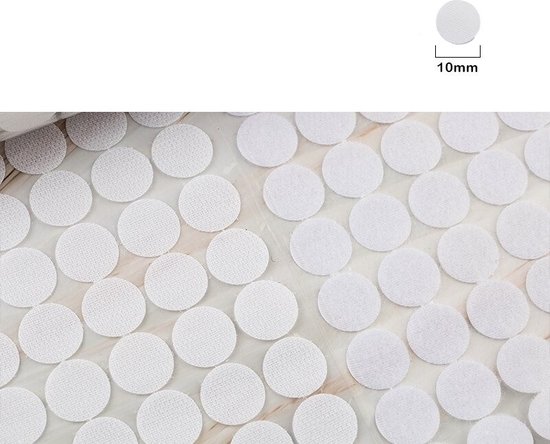 WiseGoods Luxe Set Feuilles Auto-Adhésives Fermetures velcro 10mm - Fermeture Velcro - Accessoires de vêtements pour bébé de Hobby - Coudre DIY - Wit 200pcs