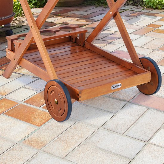 CASARIA® Servierwagen Küchenwagen Rollwagen Beistellwagen Küchenrollwagen Holz
