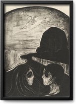 Poster Edvard Munch - A4 - 21 x 30 cm - Inclusief lijst (Zwart Aluminium)
