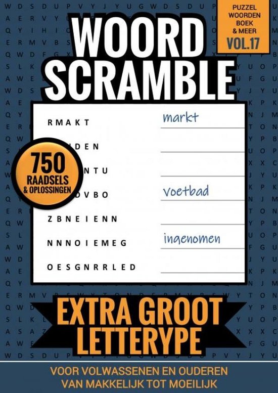 Puzzelwoordenboek & Meer Vol. 17 - Woord Scramble voor Volwa ... - cover
