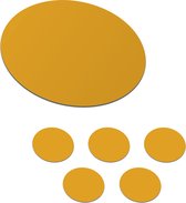Dessous de Sous-verres - Rond - Ocre jaune - Automne - Intérieur - 10x10 cm - 6 pièces