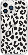 Fooncase Hoesje Geschikt voor iPhone 14 Pro Max - Shockproof Case - Back Cover / Soft Case - Luipaard / Leopard print