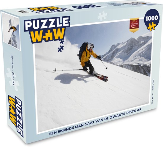 Puzzel Een skiënde man gaat van de zwarte piste af - Legpuzzel - Puzzel  1000 stukjes... | bol.com