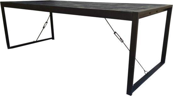 Eettafel Isa - Eetkamertafel - zwarte eettafel 160 cm