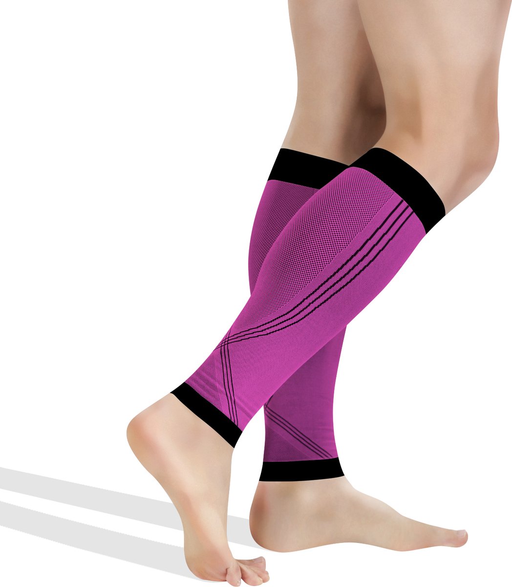 Beensleeve - Kuit Compressie - Calf Sleeves - Pink- Large (kuit 37-46cm) - H: 158-170cm