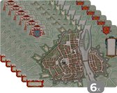 Set de table - Napperons en plastique - Carte - Maastricht - Vintage - 45x30 cm - 6 pièces - Résistant à la chaleur - Antidérapant - Sous-couche - Amovible