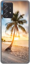 Coque Samsung Galaxy A33 5G - Coucher de soleil - Plage - Palmier - Coque de téléphone en Siliconen