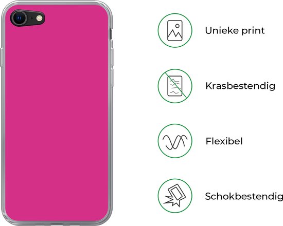 Coque iPhone 8 - Fuchsia - Fluo - Couleurs - Coque de téléphone en Siliconen