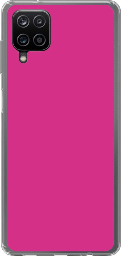 Foto: Geschikt voor samsung galaxy a12 hoesje fuchsia neon kleuren siliconen telefoonhoesje