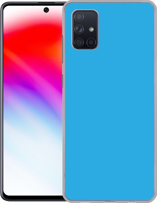 Telefoonhoesje Geschikt voor Samsung Galaxy A71 hoesje - Blauw - Licht - Kleuren - Siliconen Telefoonhoesje Telefoonhoesje