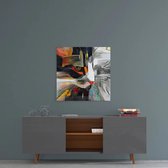 Insigne Glazen Schilderijen - Kleurrijk - Dieren - Abstract Kat Glasschilderij