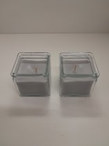 geurkaars set van 2 stuks karma rituels gemaakt van koolzaad handgemaakt 7x7